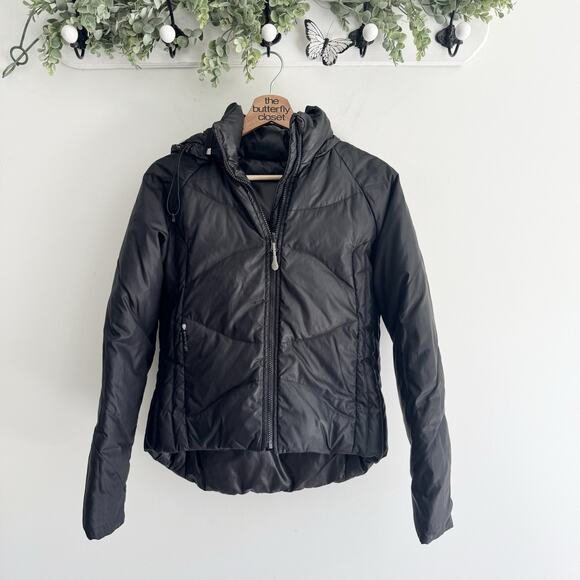 Womens Lafuma Black Puffer Coat With Removeable Hood Ski Snow Outdoor Small down - Picture 1 of 6